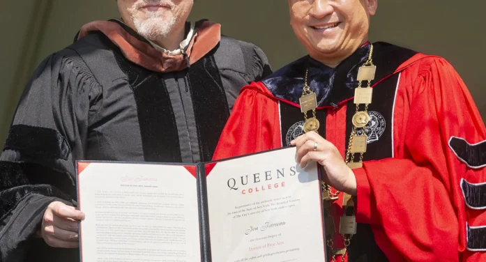 Jon Favreau Receives Honorary Doctorate at Queens College Commencement