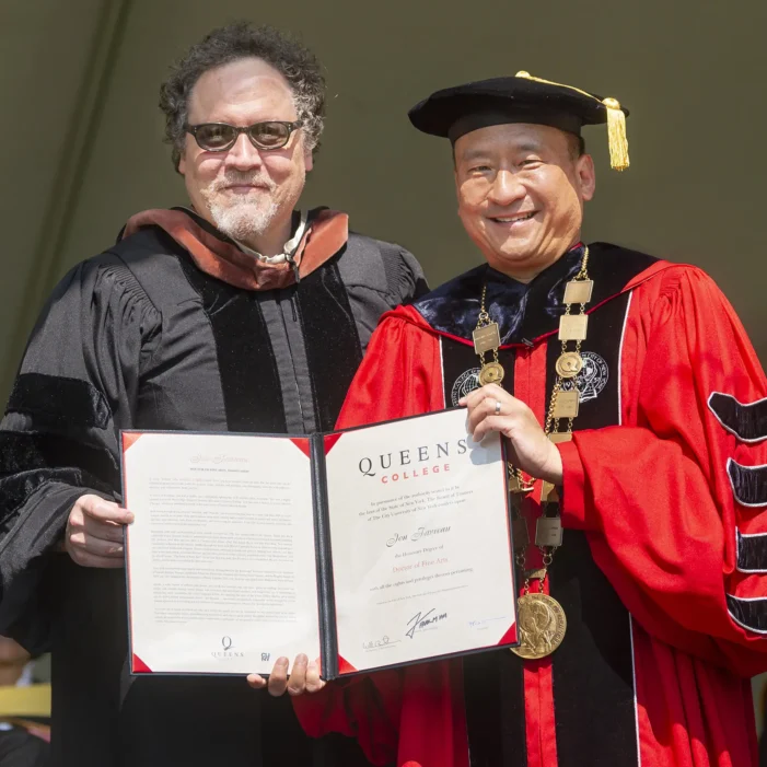 Jon Favreau Receives Honorary Doctorate at Queens College Commencement
